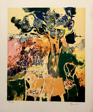 Claude Mancini lithographie originale signée 1970 art abstrait abstraction art