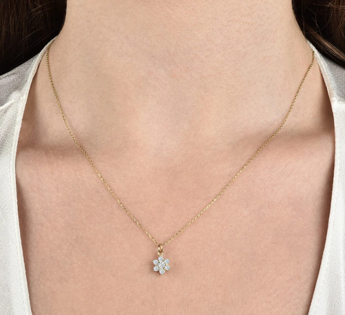Collier pendentif zircon blanc
