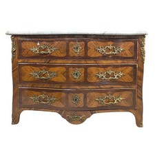 Commode Louis XV bois de rose et bois de violette époque XVIIIème