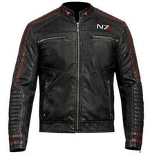 Veste en cuir de mouton noir