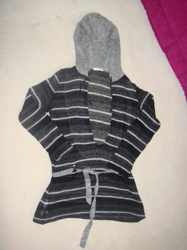 Pull capuche rayé gris promod - rayé,