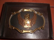 HARLEY VINTAGE LEATHER 75TH ANNIVERSARY 1978 RAINTREE BELT BUCKLE 3D RARE USA