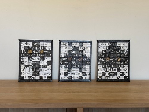 Tableau collage triptyque - tableau,