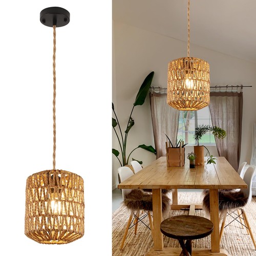 Lustre rotin lampe - en, rotin,