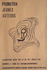 Vintage Poster Affiche Typographie 1970 Promotion jeunes auteurs