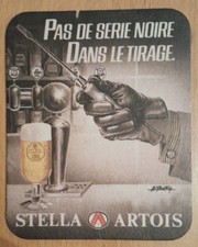Michel GOURDON sous bock STELLA ARTOIS  "Pas de série Noire Dans Le Tirage" RARE