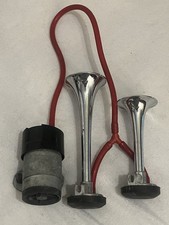 Vintage Klaxon Ancien Auto Camion FISA Chrome Trumpet 2 Tons 1950’