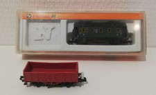 Arnold N voiture voyageur 3040 en boite et wagon tombereau rouge