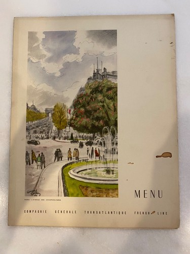 Ancien menu paquebot - , liberte