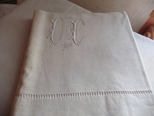 Ancien drap metis beige - drap,