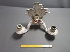 ancienne Applique murale barbotine majolica rose french antique lamp