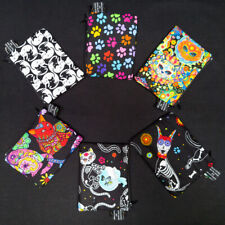 Chats Chiens Paw Imprimé Jour De The Dead Porte-Monnaie Espèces Money Coton Noël