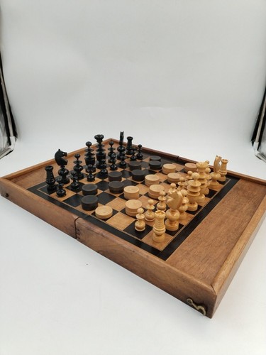 Coffret bois ancien jeux - bois,