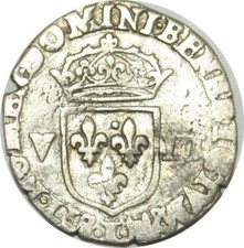 T3980 RARE 1/8 Ecu Croix Feuillue Henri IV 1604 L Bayonne Argent -> Faire offre