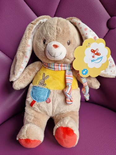 Doudou lapin nicotoy jaune - nicotoy,