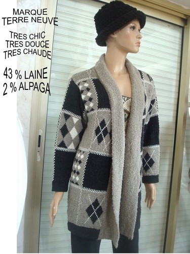 Gilet manteau jacquard tres - manteau,