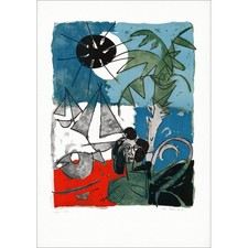 VENARD Claude - Lithographie originale "Bord de mer" - 75x53cm