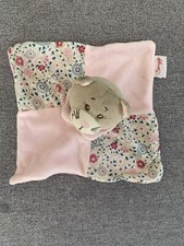 DOUDOU PLAT CHAT GRIS ROSE