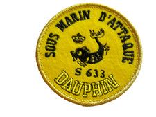 ECUSSON MARINE SNLE / SNA SOUS MARIN D'ATTAQUE DAUPHIN S633 SCRATCH AU DOS 80MM