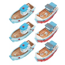  Lot de 6 bateaux de pêche miniatures - Maquettes de voiliers méditerranéens en