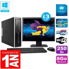 PC HP Compaq Pro 6300 SFF I3-2120 8Go 250Go Graveur DVD Wifi W7 Ecran 17"