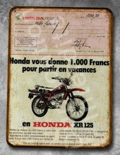 Plaque metal vintage Honda 125