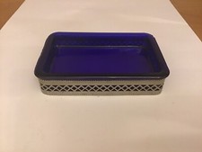Vide poche verre bleu cobalt - verre,