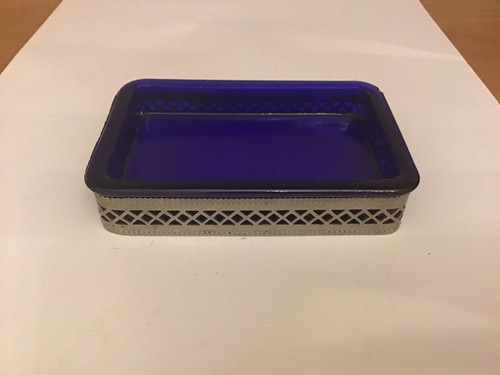 Vide poche verre bleu cobalt - poche,