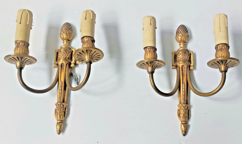 Paire applique double bronze - applique,