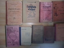 lot 10 Livres scolaires anciens  : anglais , english