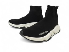 CHAUSSURES BALENCIAGA SPEED 525712 37 BASKETS EN TOILE NOIRE BOITE SNEAKERS 795€