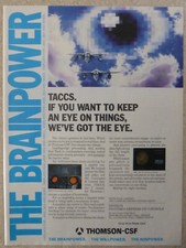 10/1987 PUB THOMSON-CSF TACCS RADAR AMC 1000 AIR DEFENSE CONSOLE ORIGINAL AD