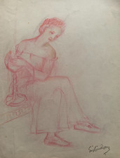 GUY COMBRISSON (1905-1991) SUPERBE SCENE ANIMEE VERS 1930 SIGNEE (26)