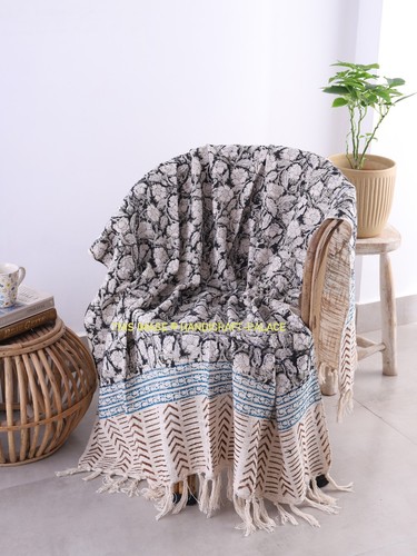 Couverture jeté coton - jeté, en
