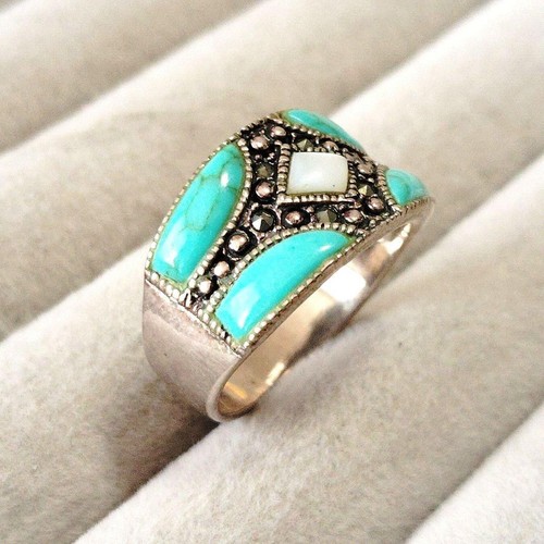 Bague argent turquoise - turquoise, et