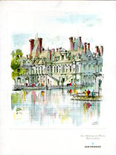 Menu Air France Ligne Lima-Paris  Collection : Châteaux de France Fontainebleau