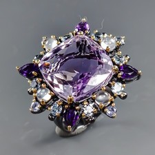 Bague amétrine naturelle Fine