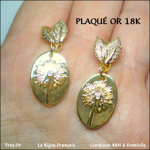 Plaqué carats fleurs - 18, &