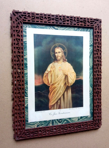 Rare cadre religieux - , bois
