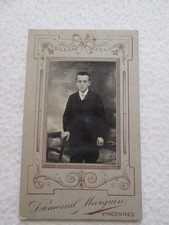 PHOTO CDV - Jeune garcon [cliche DUMESNIL MARGUIN VINCENNES circa 1880]
