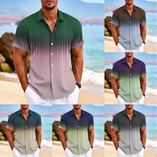 Bouton À Manches Courtes Pour Hommes Décontracté Cubain Guayabera Plage Robe /