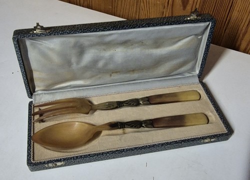 Service salade vintage corne - service,