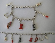 27gr / 19.5CM / JOLI BRACELET  charm's mode pin up en Argent massif 925 N°11