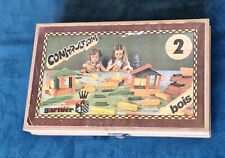 Ancien jouet  Jeu de construction de maison en bois vintage Garnier N°2