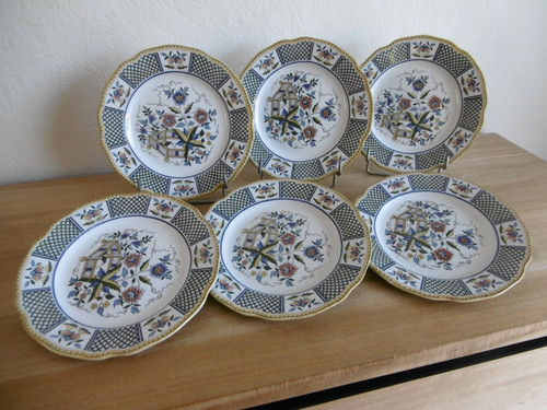 Six assiettes dessert - six,