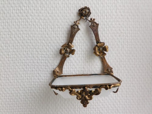 Rare antique opaline and brass - rare,