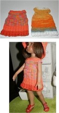 361 - LOT DE 2 ROBES AU TRICOT PR POUPEES BONEKA DE 25 CM OU SIMILAIRES