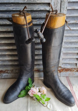 Anciennes bottes cuir cheval - bottes,
