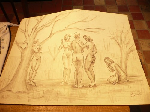 Dessin crayon noir blanc - noir,