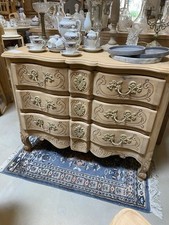 COMMODE « ARBALÈTE » EN NOYER DÉCAPÉE BRUT  3 TIROIRS